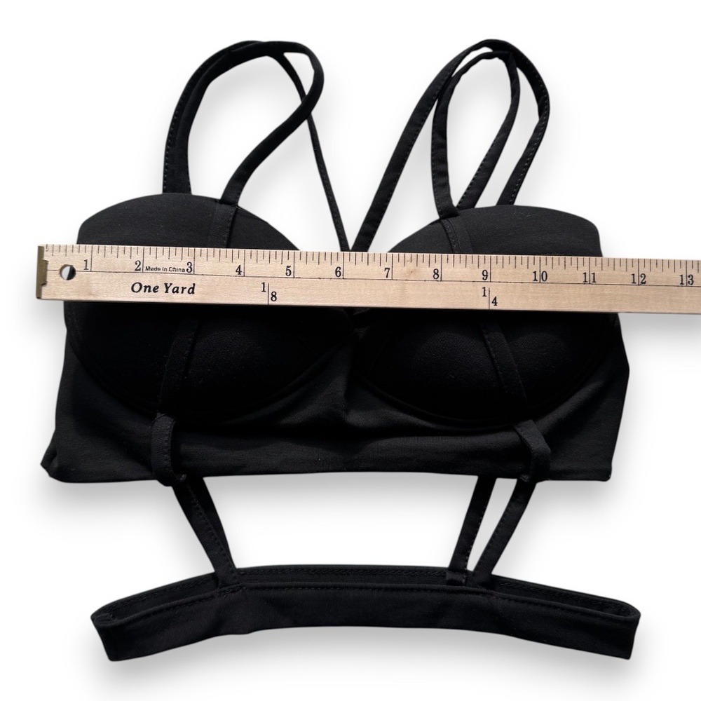 SHENMIN Black Strappy Bustier Bralette Crop Top - Picture 4 of 7